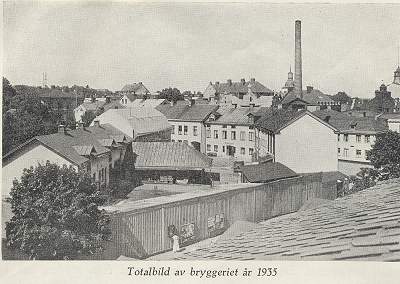 Totalbild av bryggeriet i Västervik 1935