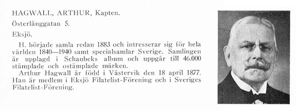 Kapten Arthur Hagwall,  frimärkssamlaren