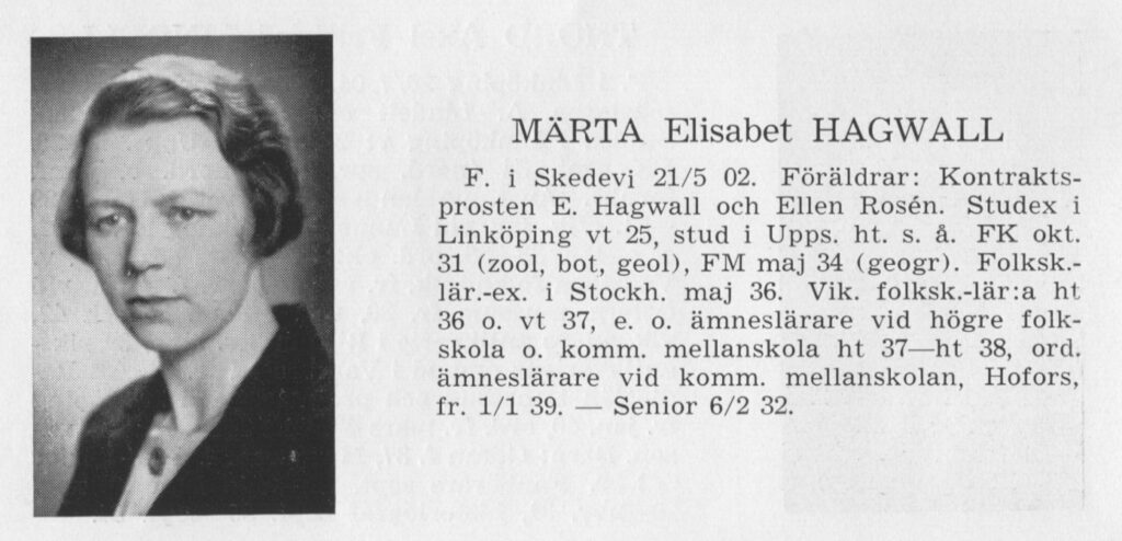 Emils dotter Märta Hagwall (1902-1991)