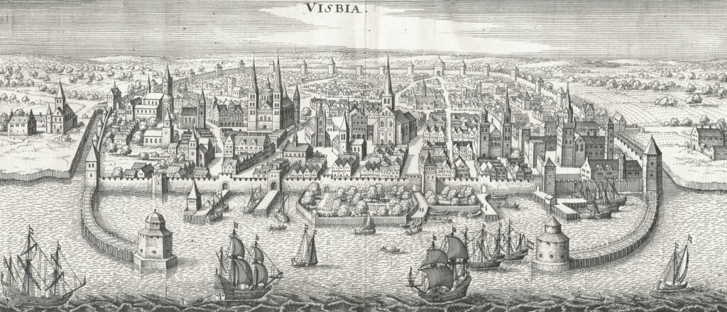 Karta över Visby av Johannis Werdenhagen 1631