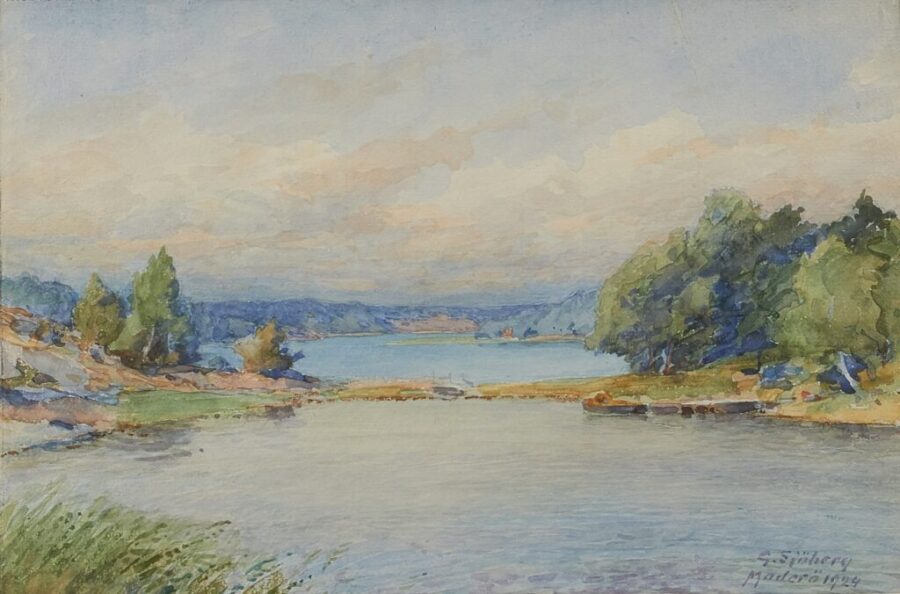 Gustaf Sjöberg, Maderö, akvarell, 1924
